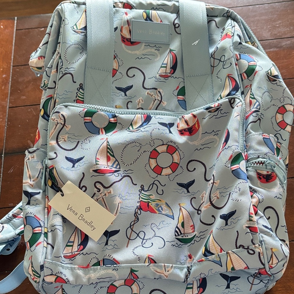 Vera Bradley Nautical Backpack - Blue and Red